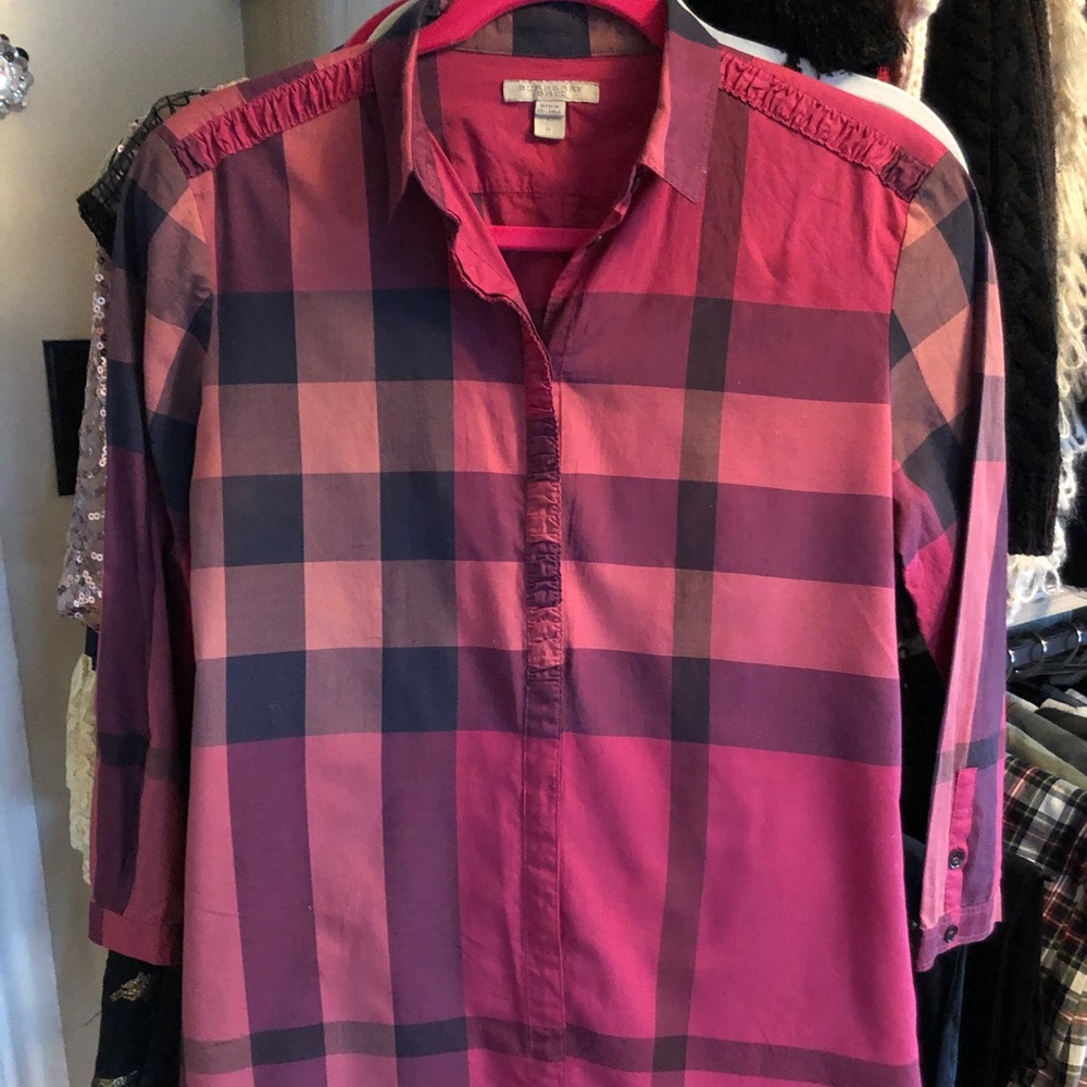 Burberry pink button shirt